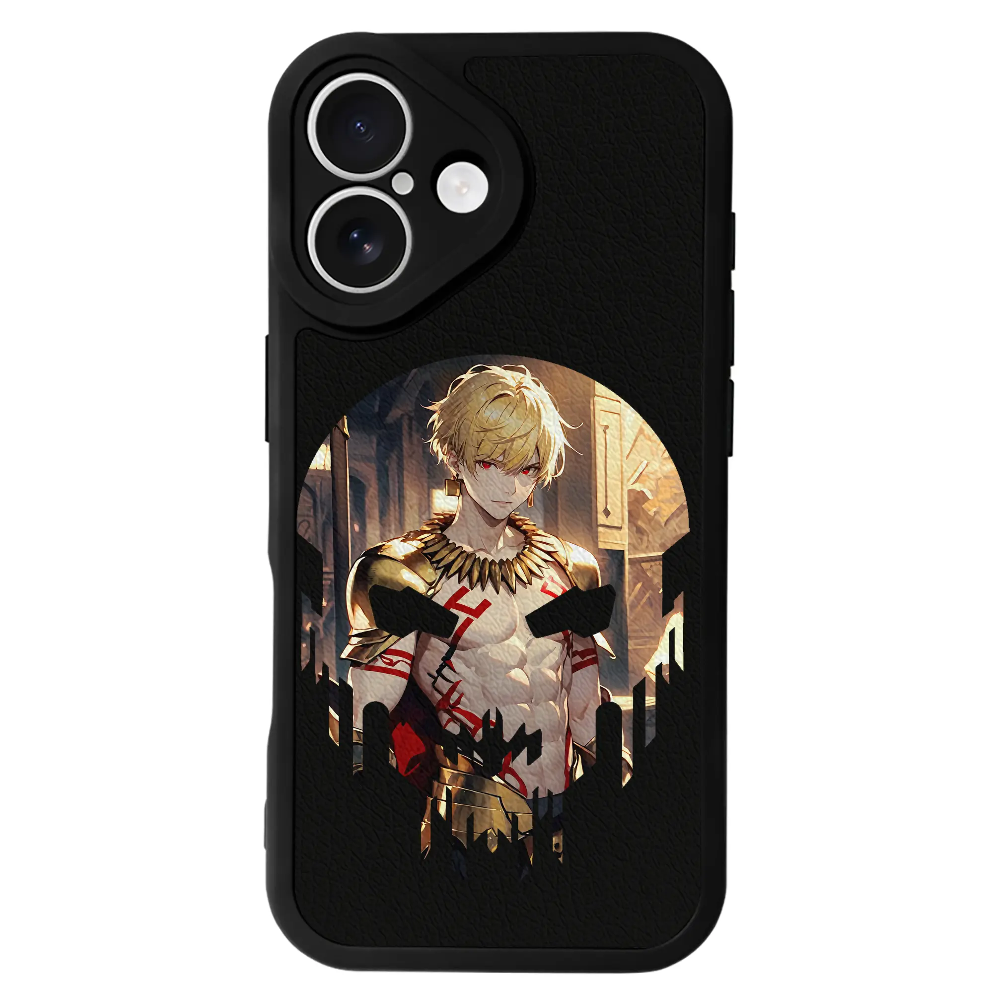 FGO グッズ,ギルガメッシュ - IPhone 16シリーズ対応 ・ シリコンスマホケース ・ レザー調 ・ 高精度フィット ・ 耐衝撃 ・ ワイヤレス充電対応 ・ 精密カット